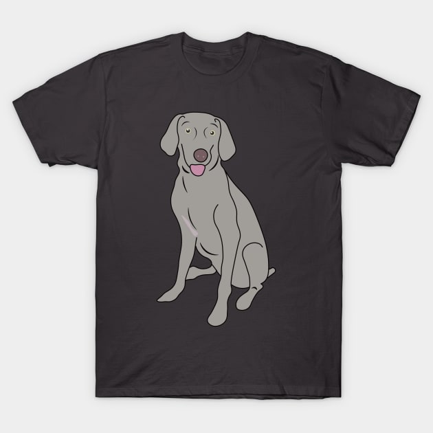 Weimaraner Silver Gray Puppy Dog Lover T-Shirt by charlescheshire